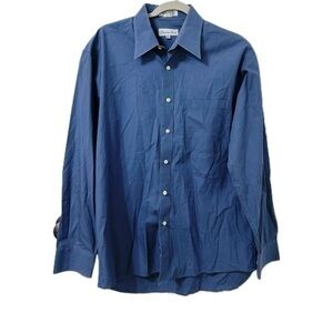 Men’s Vintage Christian Dior Button Down Dress Shirt in Faded Navy